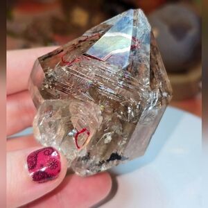 Herkimer And Garden Quartz With Enhydro Crystal